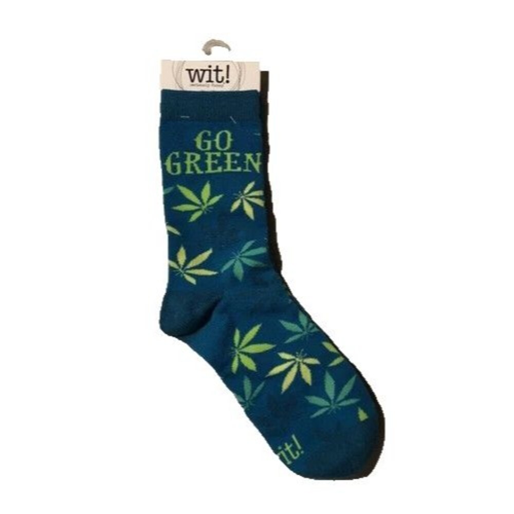 wit! Go Green Crew Socks One Size